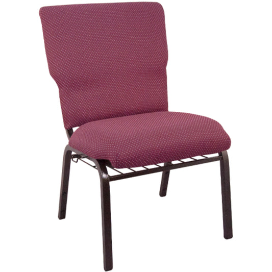 Advantage Burgundy Pattern Discount Church Chair - 21 in. Wide Burgundy Pattern Fabric/Gold Vein Frame EPCHT-100