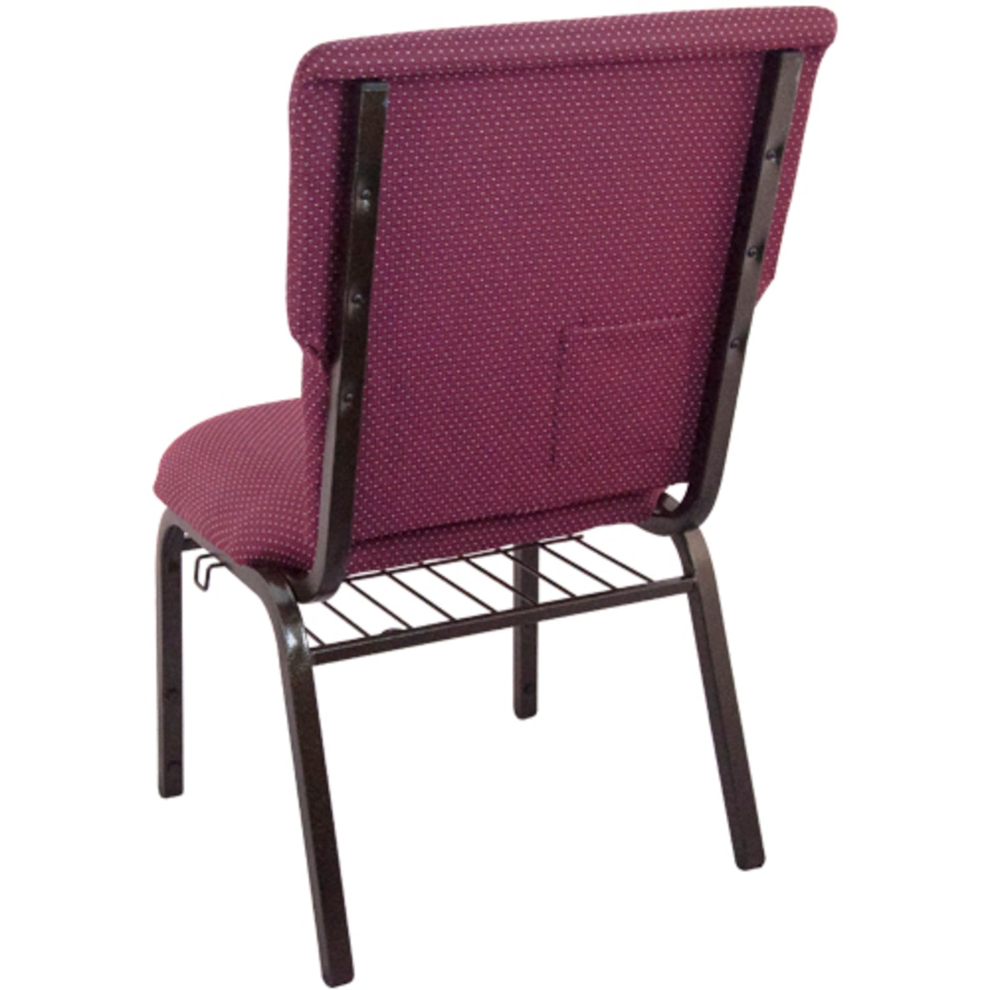 Advantage Burgundy Pattern Discount Church Chair - 21 in. Wide Burgundy Pattern Fabric/Gold Vein Frame