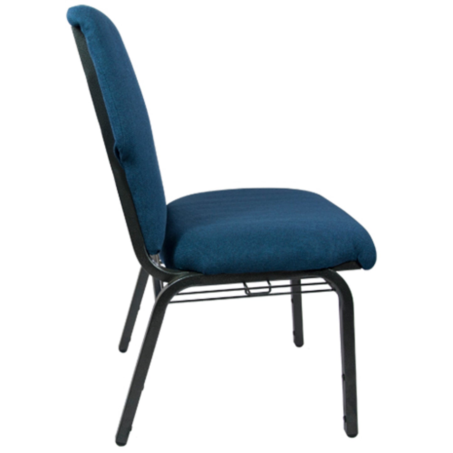Advantage Navy Discount Church Chair - 21 in. Wide Navy Fabric/Silver Vein Frame