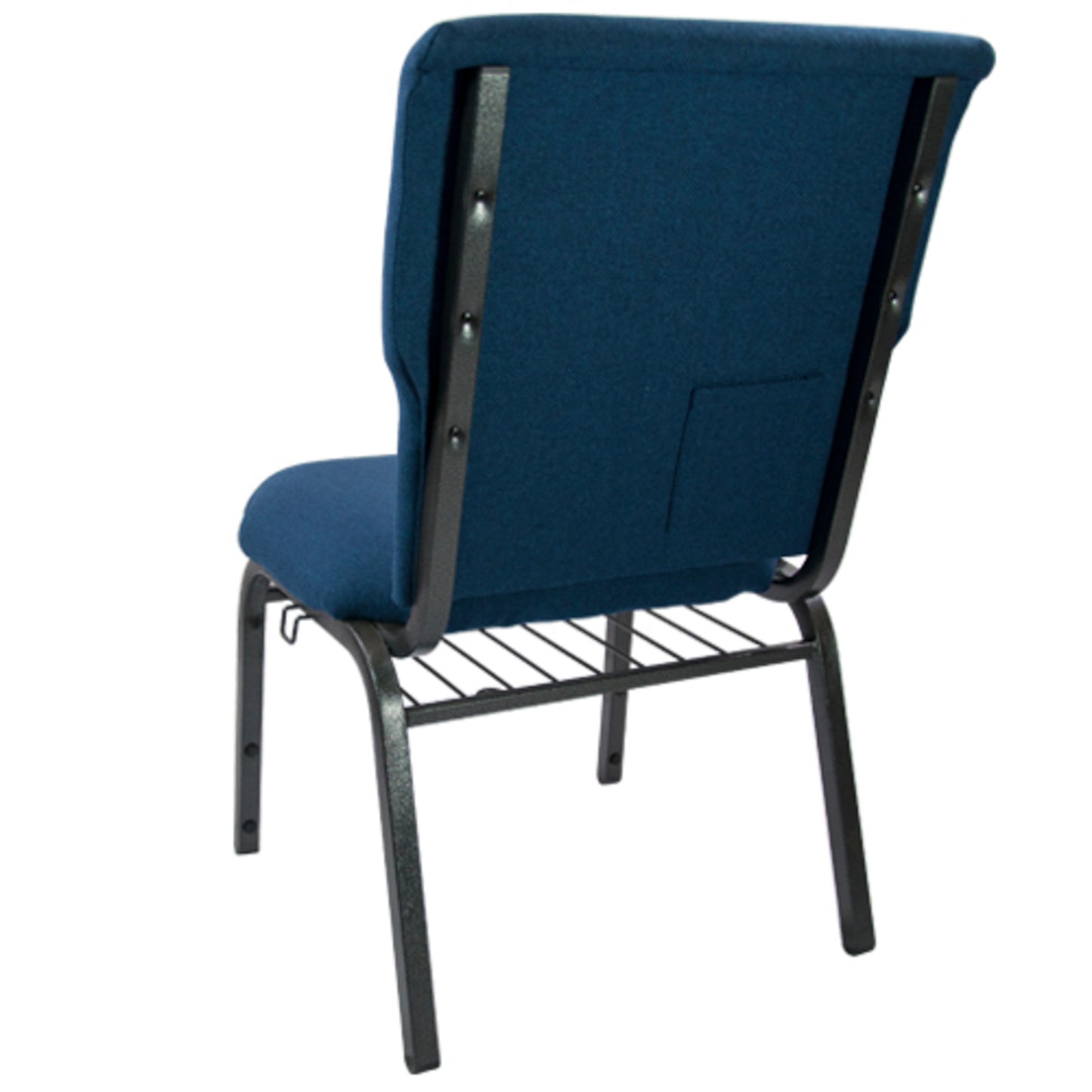 Advantage Navy Discount Church Chair - 21 in. Wide Navy Fabric/Silver Vein Frame