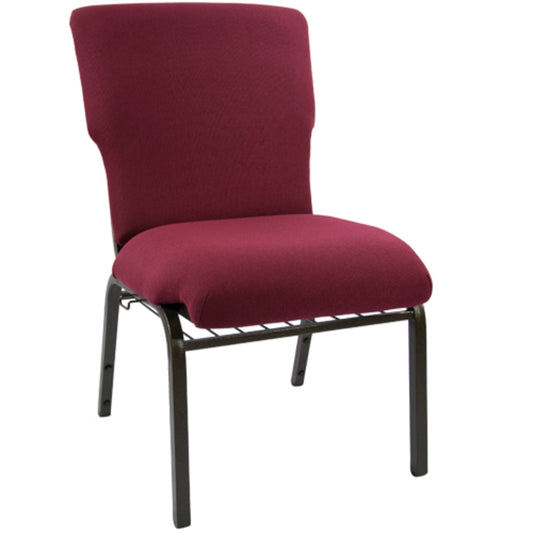 Advantage Maroon Discount Church Chair - 21 in. Wide Maroon Fabric/Gold Vein Frame EPCHT-104