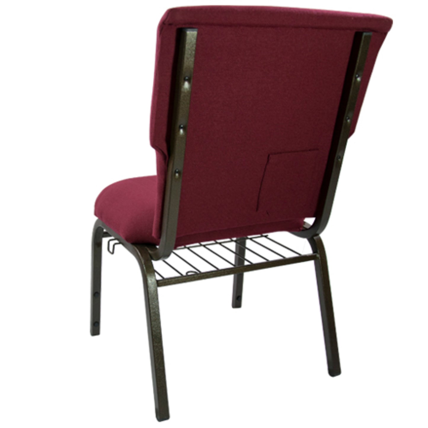 Advantage Maroon Discount Church Chair - 21 in. Wide Maroon Fabric/Gold Vein Frame