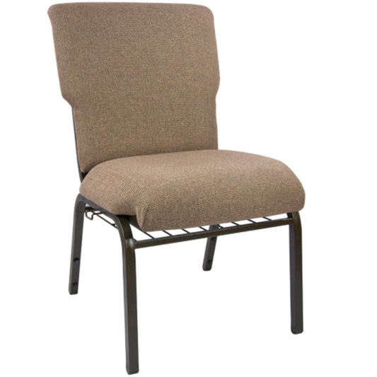 Advantage Mixed Tan Discount Church Chair - 21 in. Wide Mixed Tan Fabric/Gold Vein Frame EPCHT-105