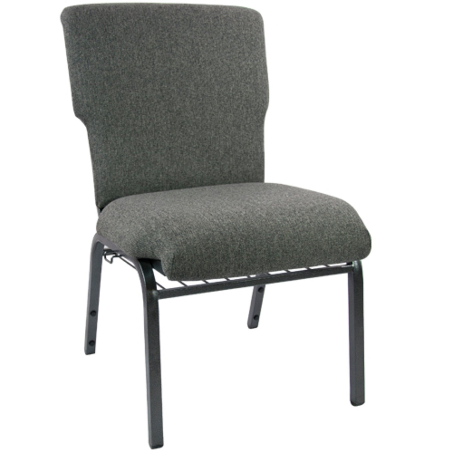 Advantage Charcoal Gray Discount Church Chair - 21 in. Wide Charcoal Gray Fabric/Silver Vein Frame