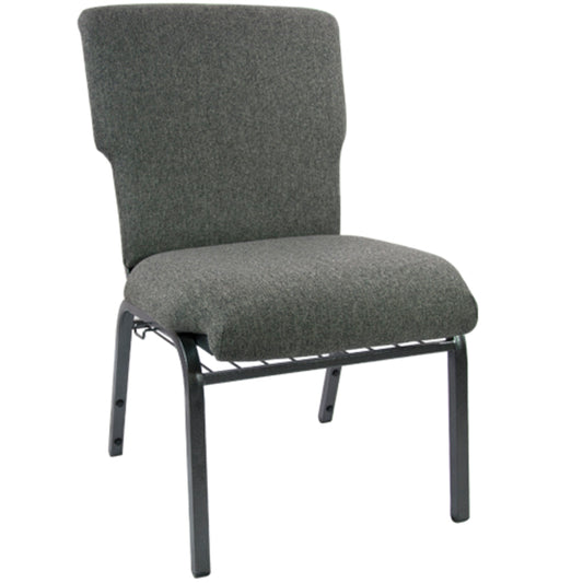 Advantage Charcoal Gray Discount Church Chair - 21 in. Wide Charcoal Gray Fabric/Silver Vein Frame EPCHT-111