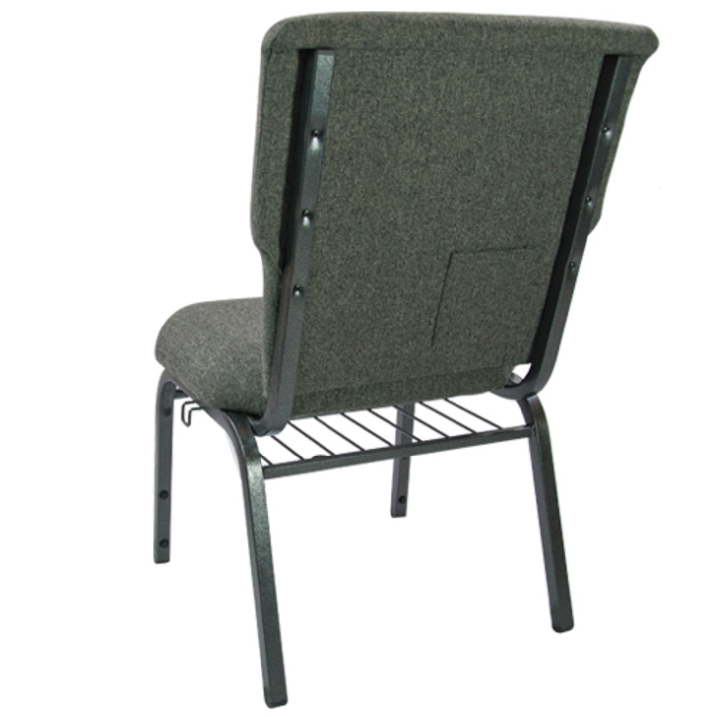 Advantage Charcoal Gray Discount Church Chair - 21 in. Wide Charcoal Gray Fabric/Silver Vein Frame