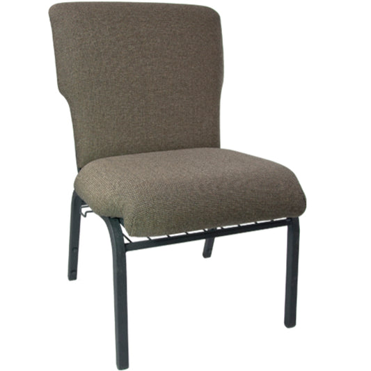 Advantage Jute Discount Church Chair - 21 in. Wide Jute Fabric/Black Textured Frame EPCHT-112