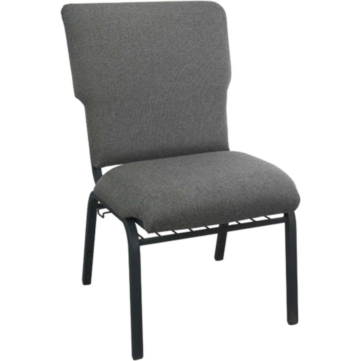 Advantage Fossil Discount Church Chair - 21 in. Wide Fossil Fabric/Black Textured Frame