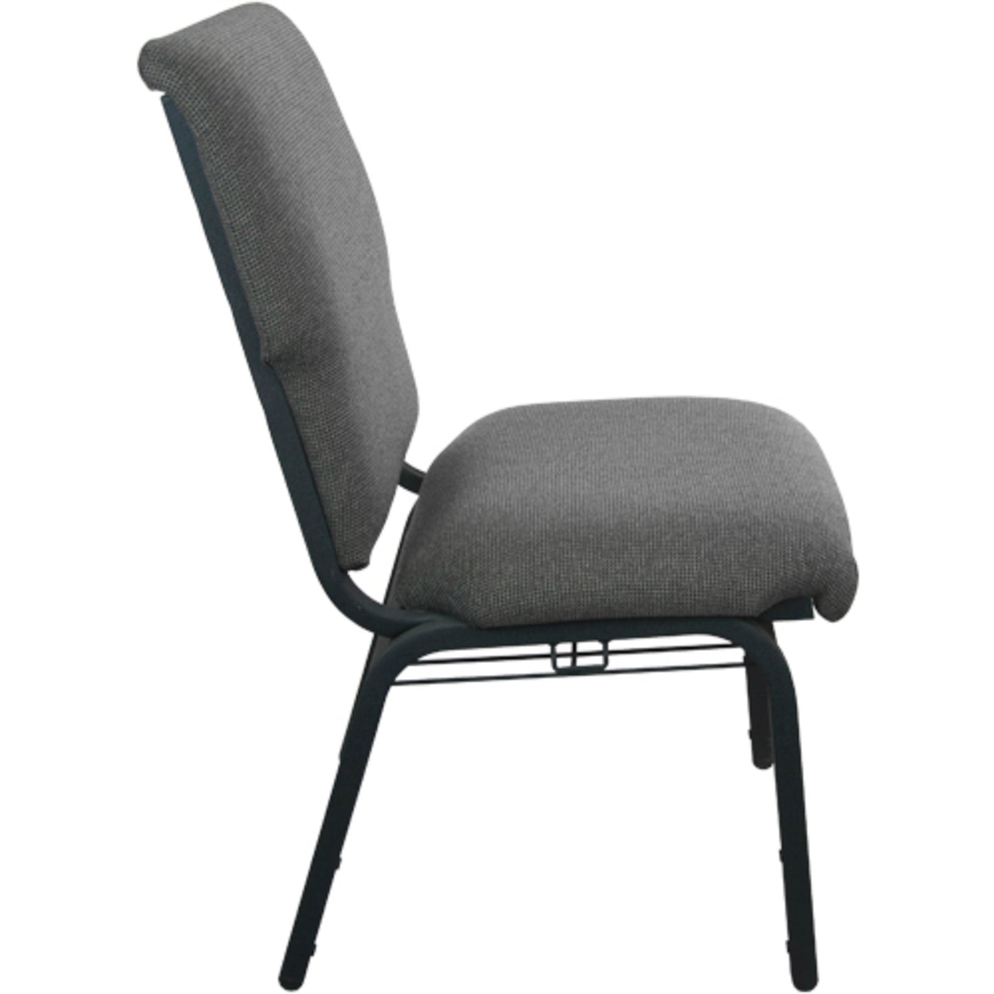 Advantage Fossil Discount Church Chair - 21 in. Wide Fossil Fabric/Black Textured Frame
