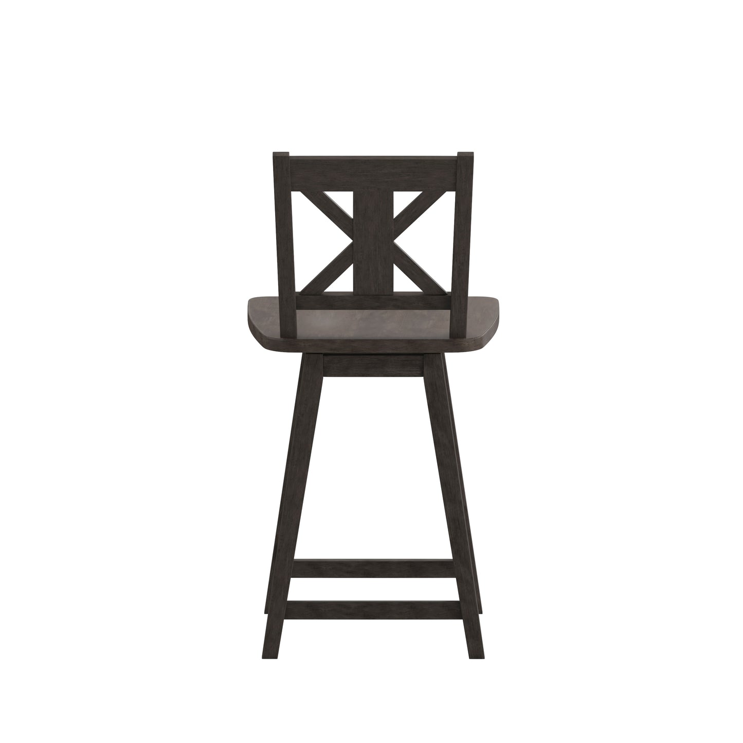 Gwendolyn Commercial Grade Solid Wood Modern Farmhouse Swivel Counter Height Barstool in Gray Wash Walnut Gray Wash Walnut ES-G1-24-GY-GG