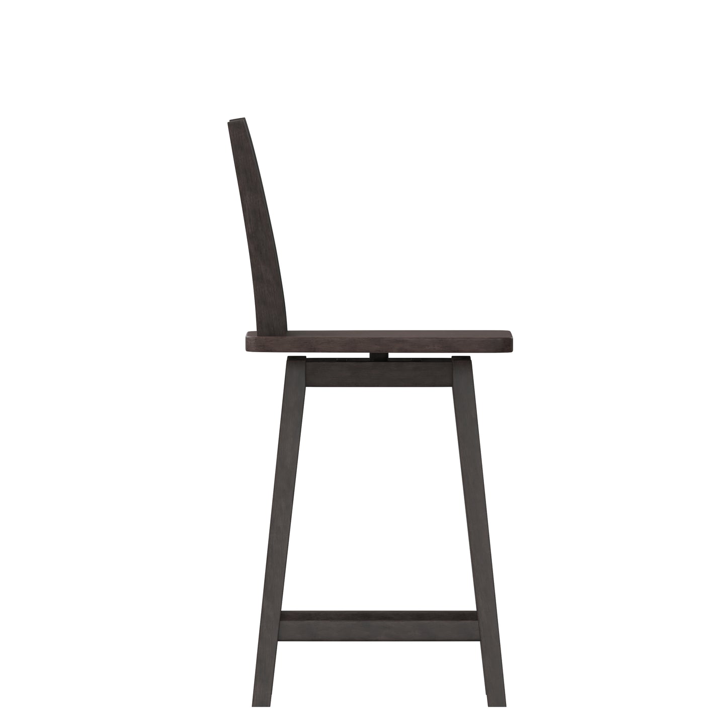 Gwendolyn Commercial Grade Solid Wood Modern Farmhouse Swivel Counter Height Barstool in Gray Wash Walnut Gray Wash Walnut ES-G1-24-GY-GG