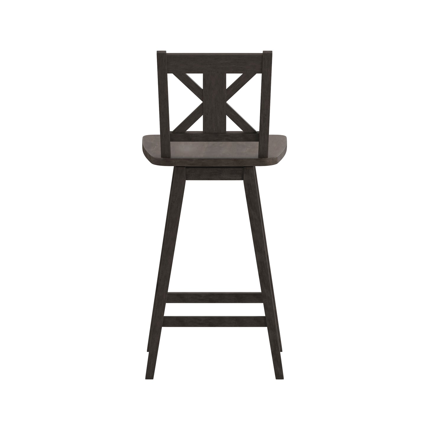 Gwendolyn Commercial Grade Solid Wood Modern Farmhouse Swivel Bar Height Barstool in Gray Wash Walnut Gray Wash Walnut