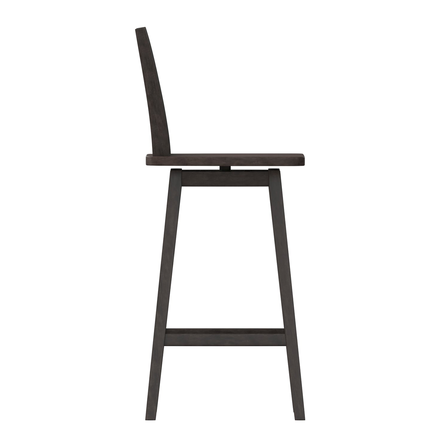 Gwendolyn Commercial Grade Solid Wood Modern Farmhouse Swivel Bar Height Barstool in Gray Wash Walnut Gray Wash Walnut