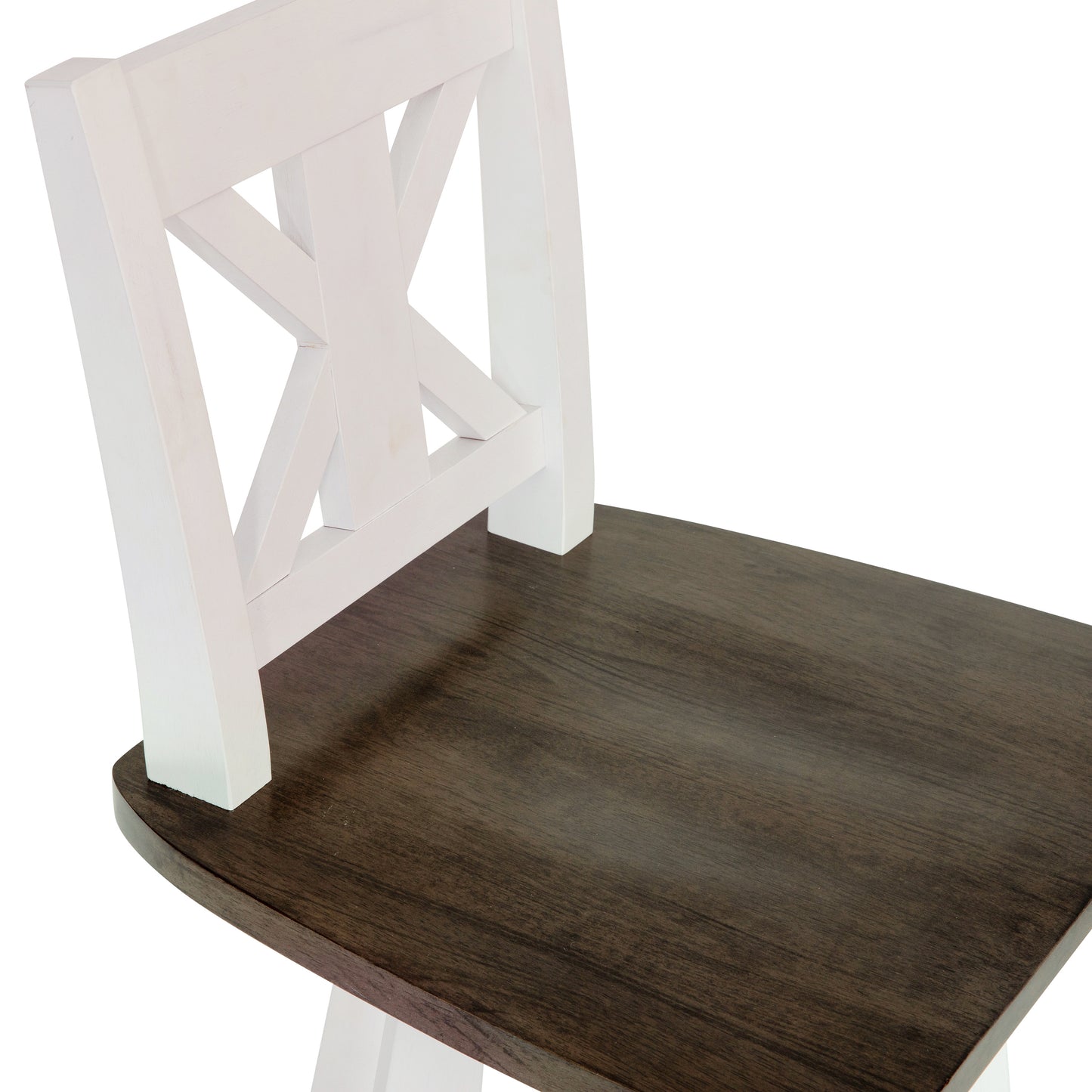 Gwendolyn Commercial Grade Solid Wood Modern Farmhouse Swivel Bar Height Barstool in Antique White Wash with Gray Wash Seat Antique White Wash Frame/Gray Wash Seat