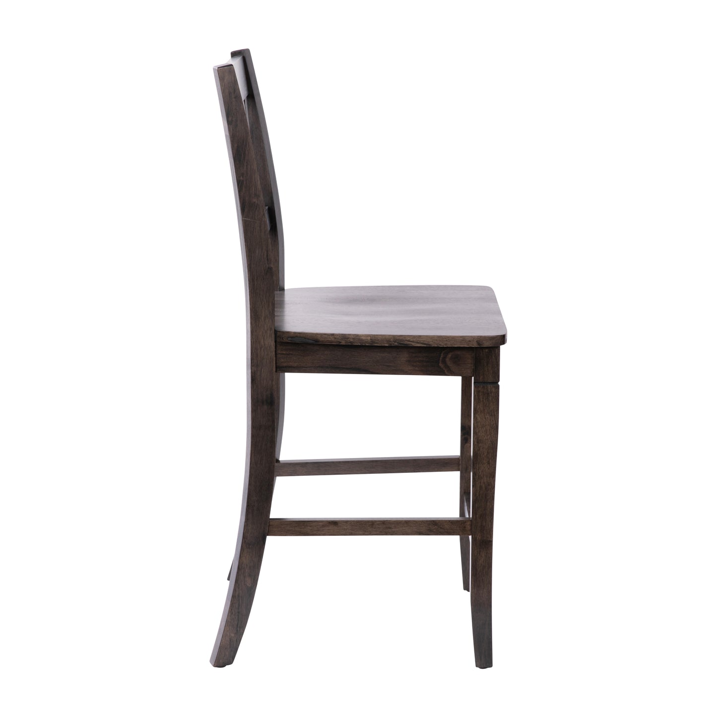 Gwendolyn Set of 2 Commercial Grade Solid Wood Modern Farmhouse Counter Height Barstool in Gray Wash Walnut Gray Wash Walnut