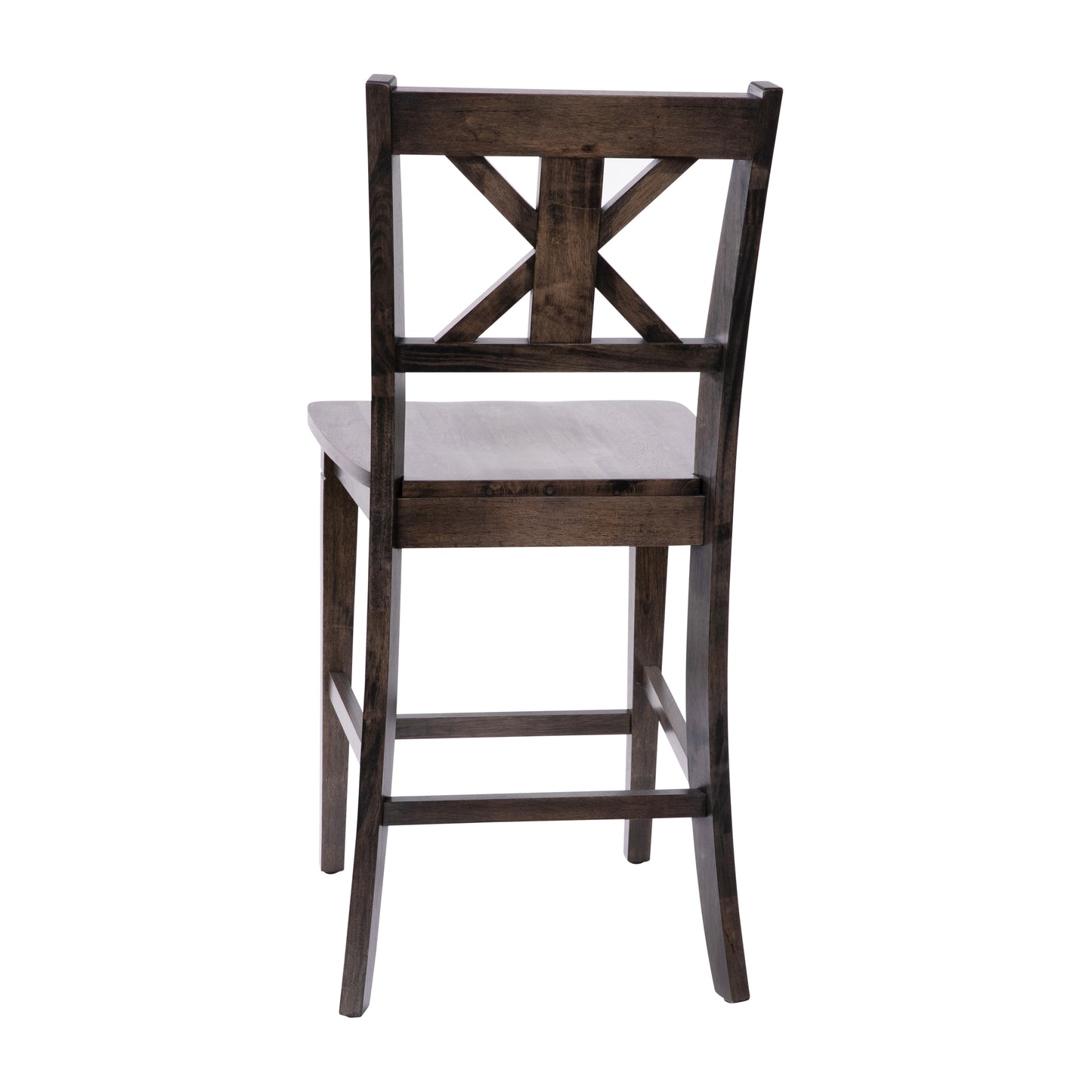 Gwendolyn Set of 2 Commercial Grade Solid Wood Modern Farmhouse Counter Height Barstool in Gray Wash Walnut Gray Wash Walnut