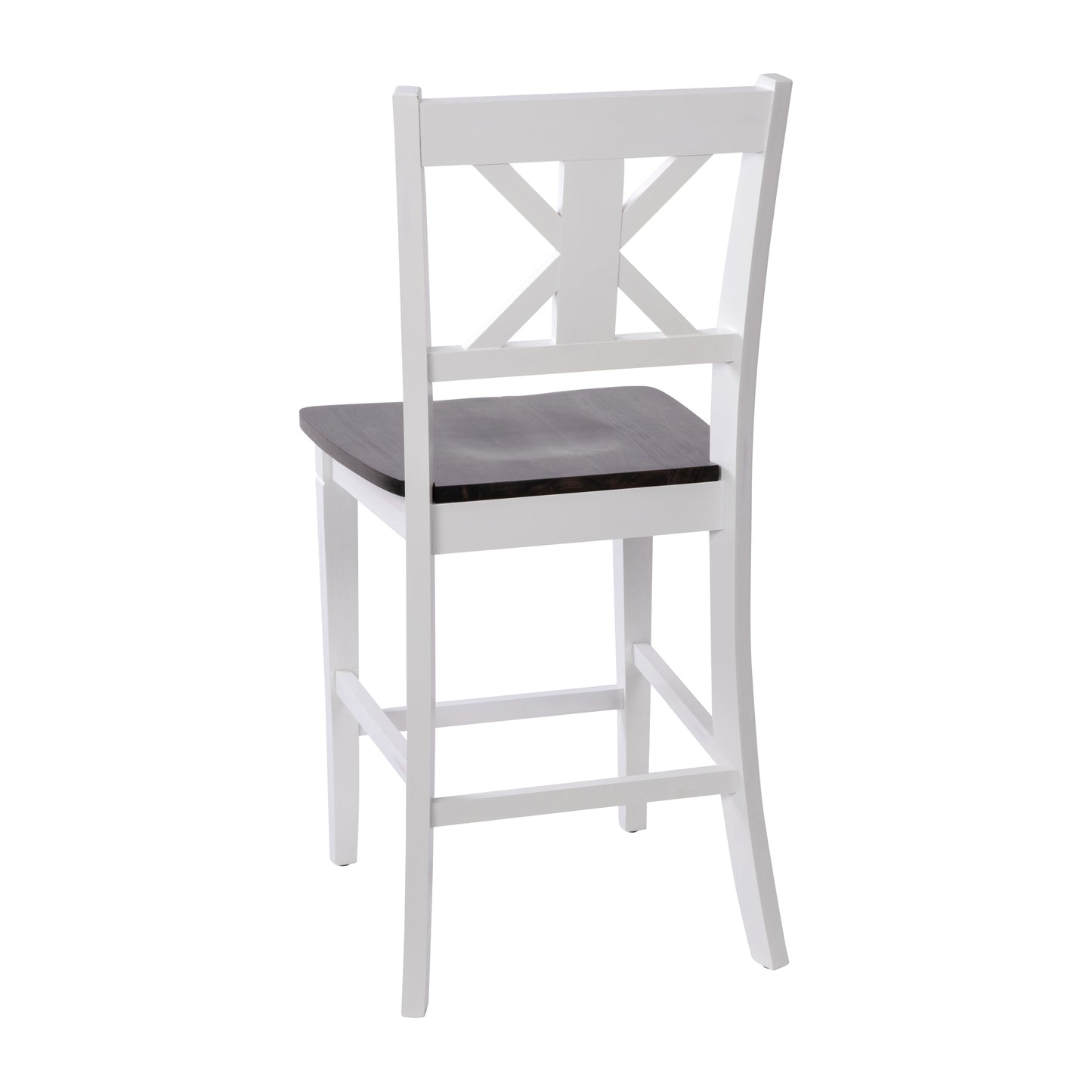 Gwendolyn Set of 2 Commercial Grade Solid Wood Modern Farmhouse Counter Height Barstool in Antique White Wash White Wash