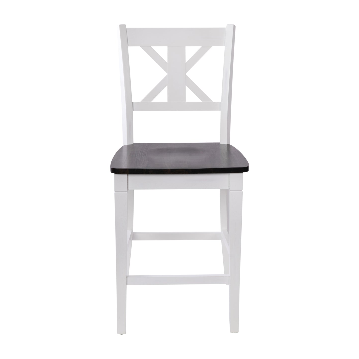 Gwendolyn Set of 2 Commercial Grade Solid Wood Modern Farmhouse Counter Height Barstool in Antique White Wash White Wash