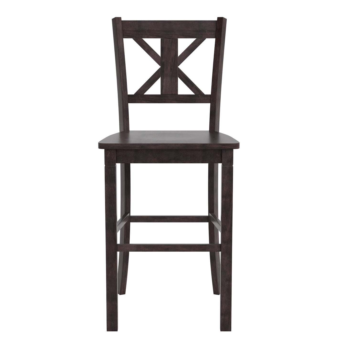 Gwendolyn Set of 2 Commercial Grade Solid Wood Modern Farmhouse Barstool in Gray Wash Walnut Gray Wash Walnut