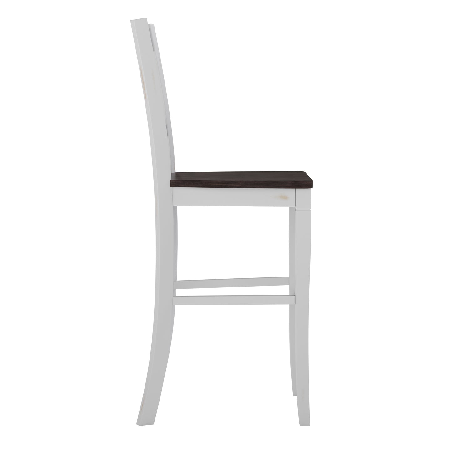 Gwendolyn Set of 2 Commercial Grade Solid Wood Modern Farmhouse Barstool in Antique White Wash White Wash