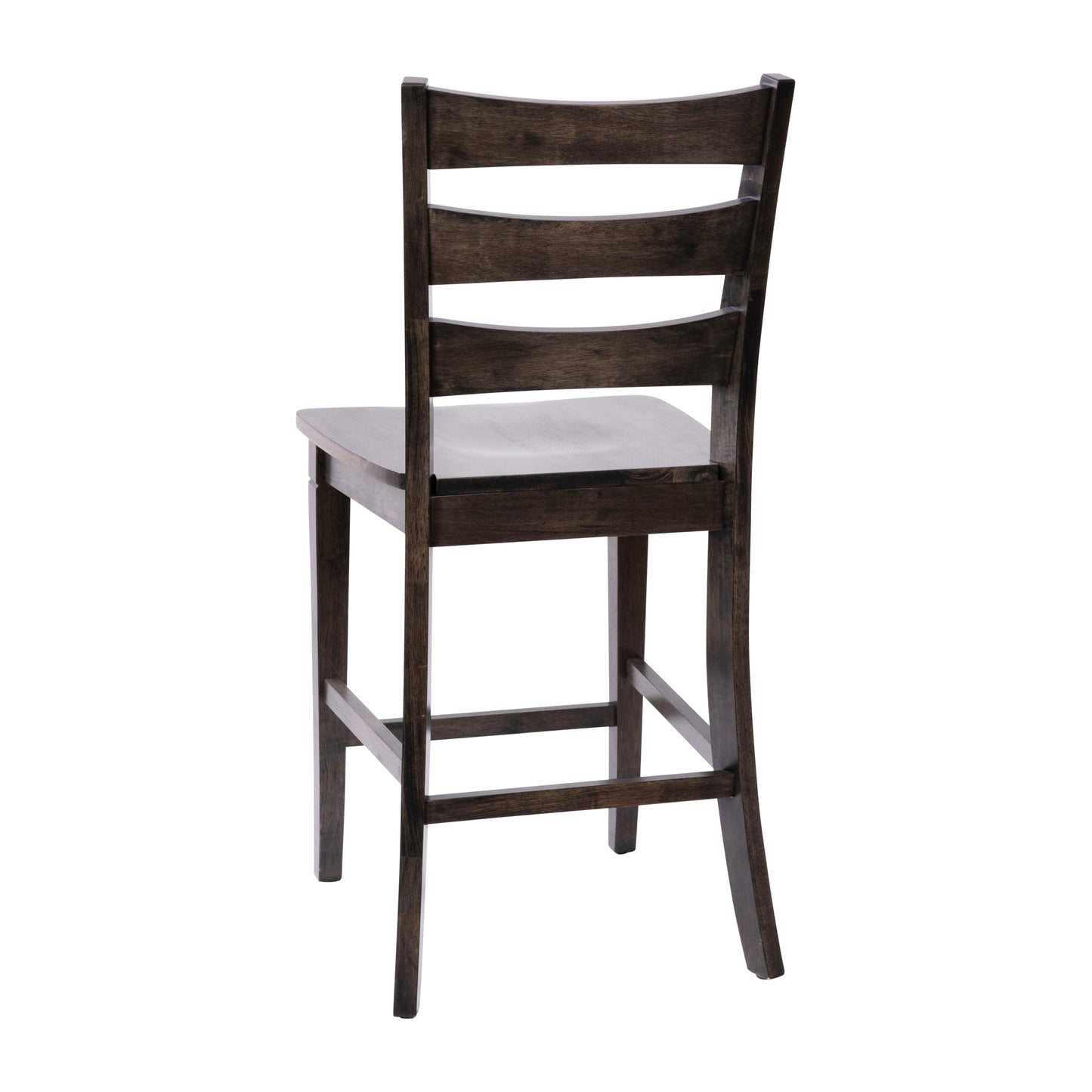 Liesel Set of 2 Commercial Grade Wooden Classic Ladderback Counter Height Barstool with Solid Wood Seat, Gray Wash Walnut Gray Wash Walnut