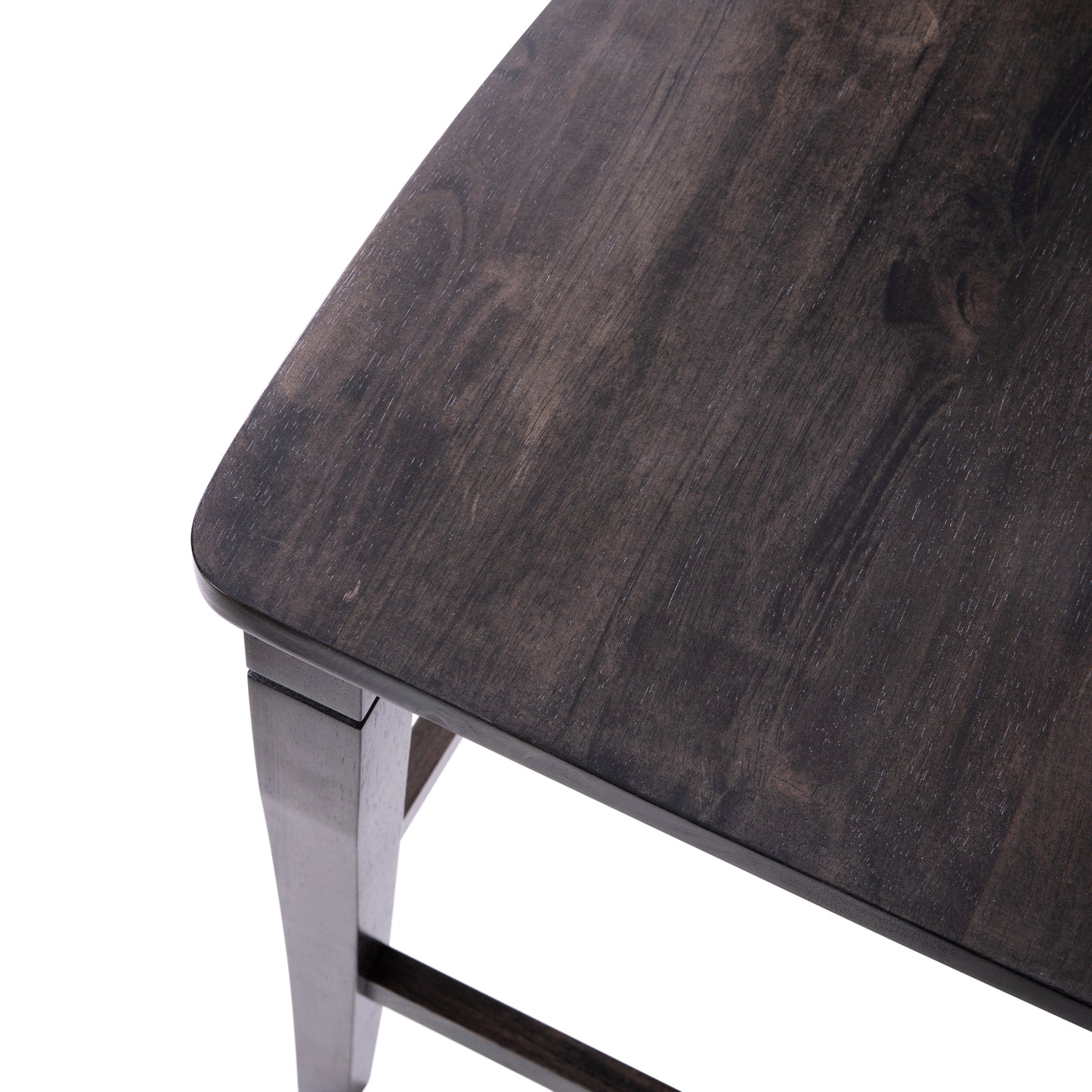 Liesel Set of 2 Commercial Grade Wooden Classic Ladderback Counter Height Barstool with Solid Wood Seat, Gray Wash Walnut Gray Wash Walnut