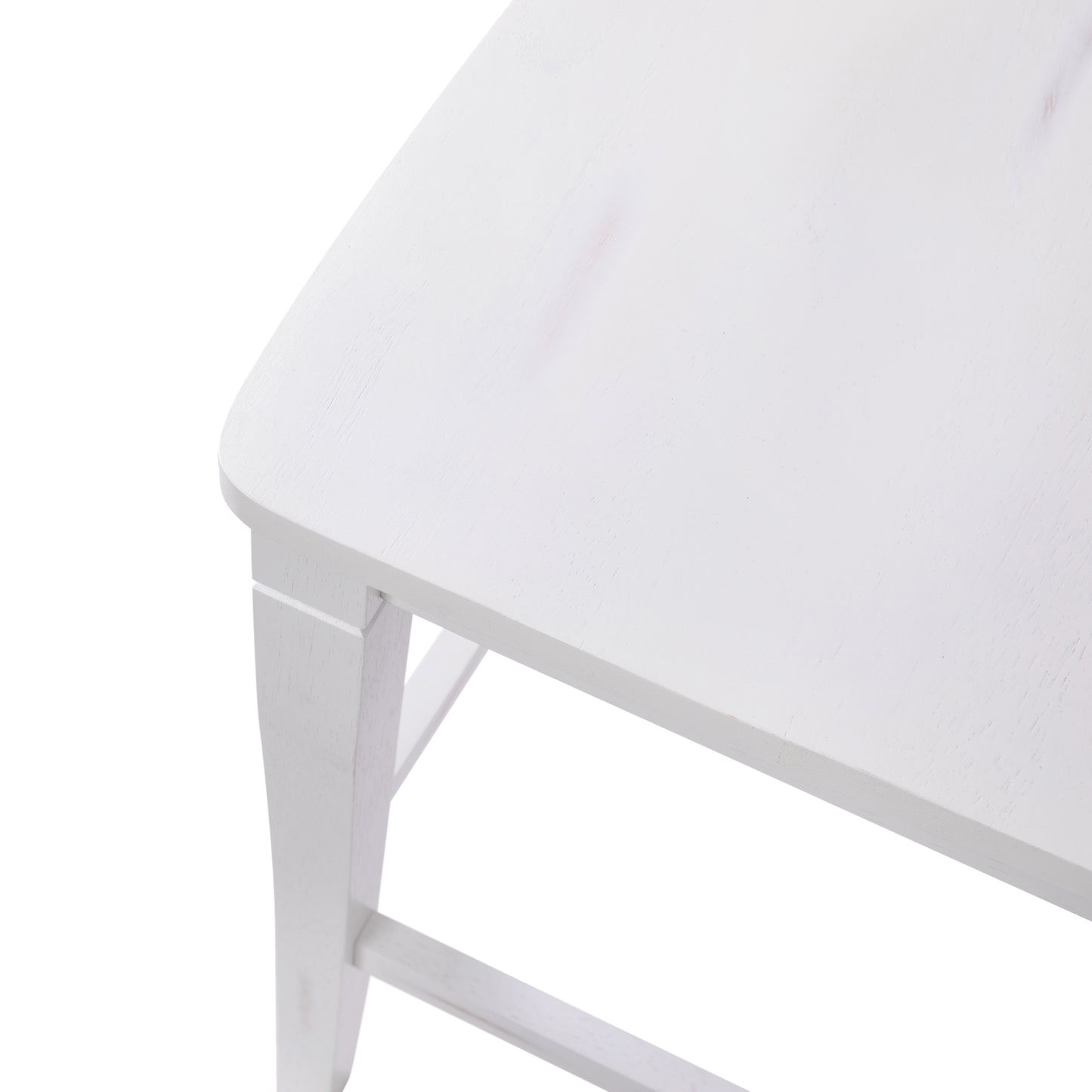 Liesel Set of 2 Commercial Grade Wooden Classic Ladderback Counter Height Barstool with Solid Wood Seat, Antique White Wash White Wash