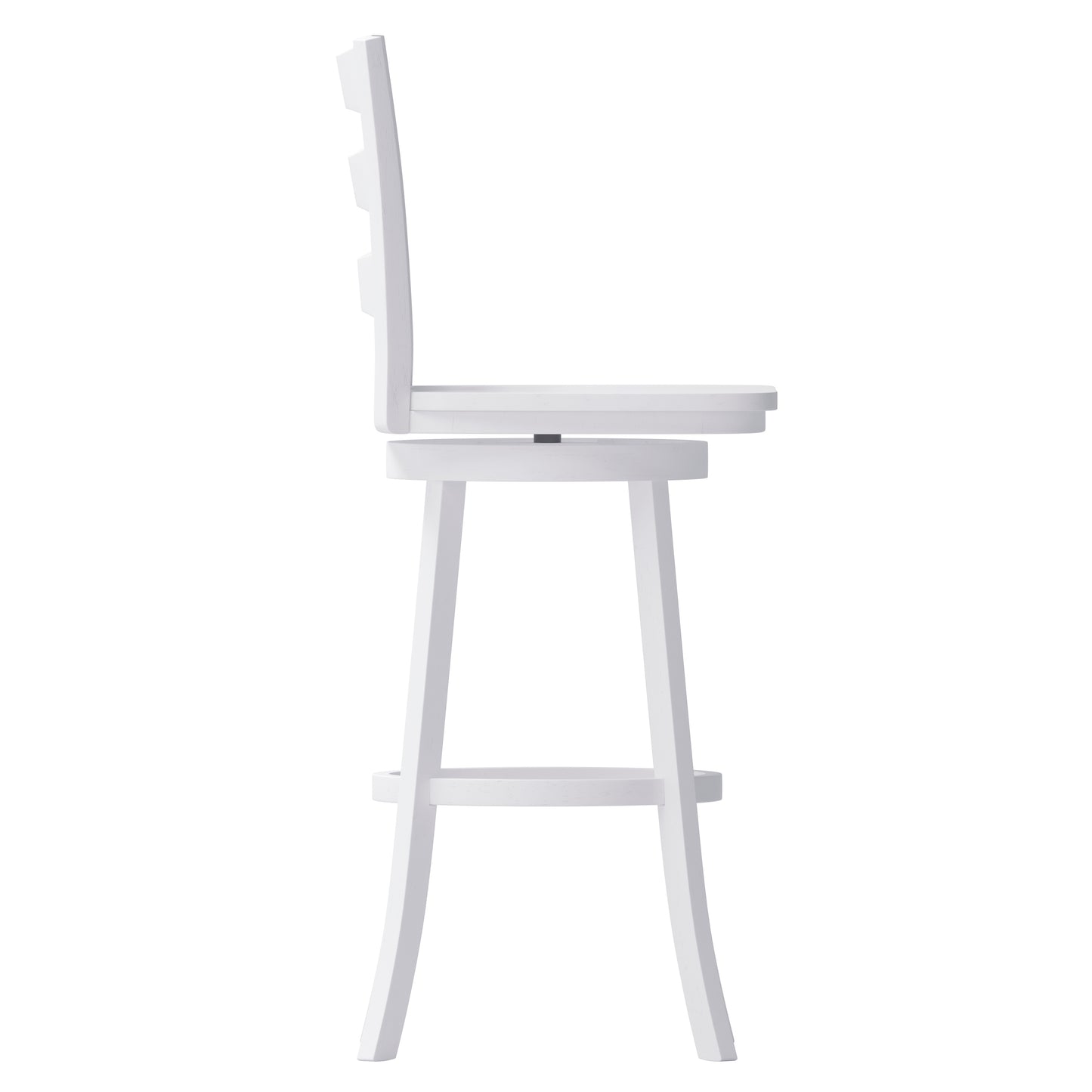 Liesel Commercial Grade Wooden Classic Ladderback Swivel Bar Height Barstool with Solid Wood Seat, Antique White Wash White Wash