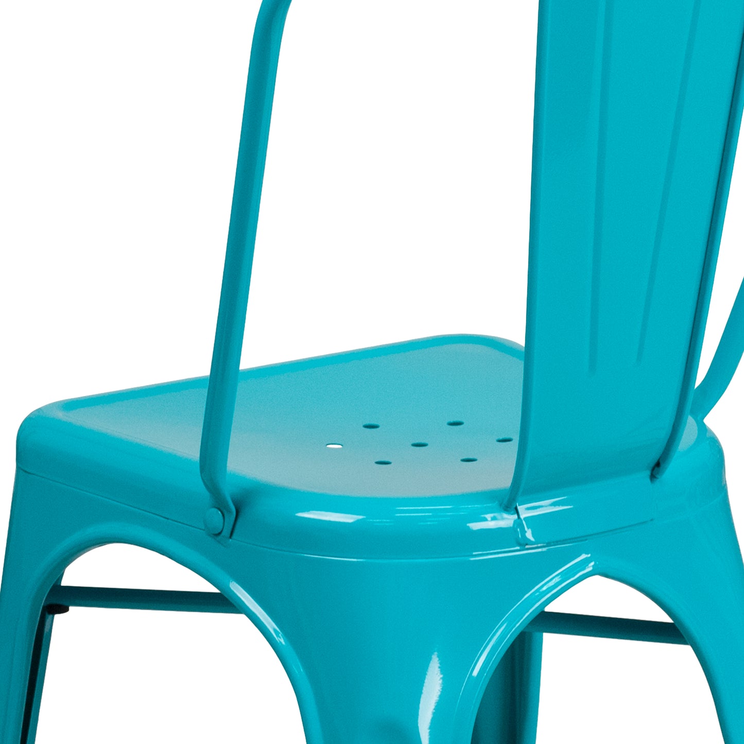 Tenley Commercial Grade Crystal Teal-Blue Metal Indoor-Outdoor Stackable Chair Crystal Teal-Blue ET-3534-CB-GG