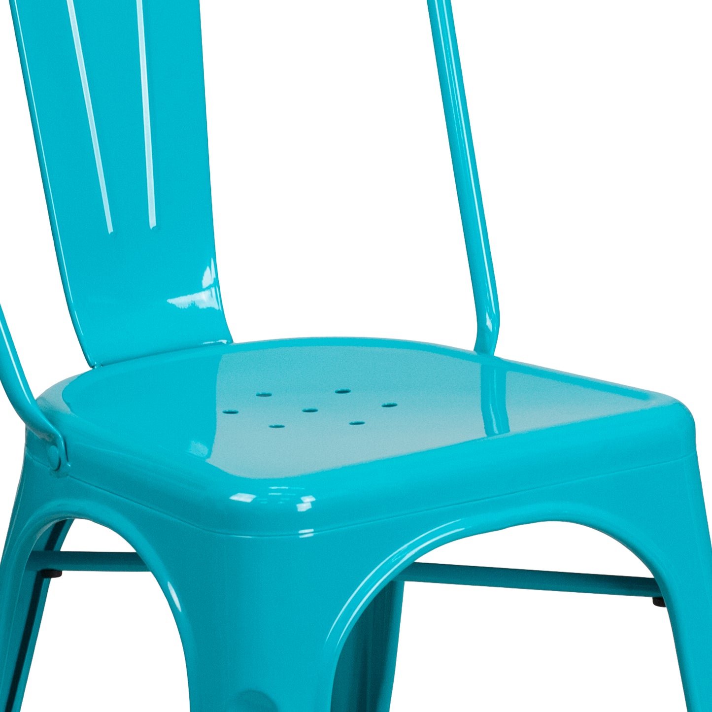 Tenley Commercial Grade Crystal Teal-Blue Metal Indoor-Outdoor Stackable Chair Crystal Teal-Blue ET-3534-CB-GG