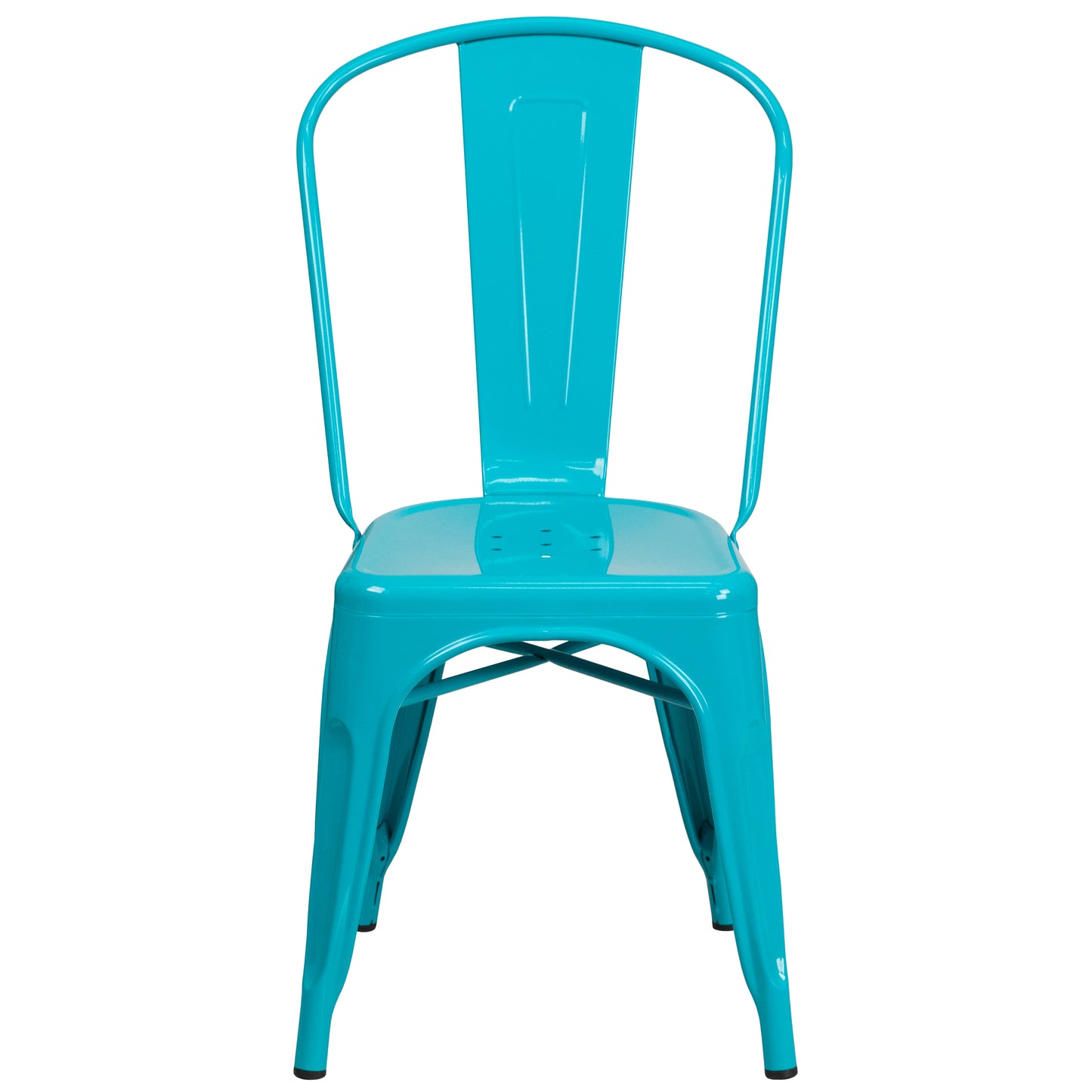 Tenley Commercial Grade Crystal Teal-Blue Metal Indoor-Outdoor Stackable Chair Crystal Teal-Blue ET-3534-CB-GG