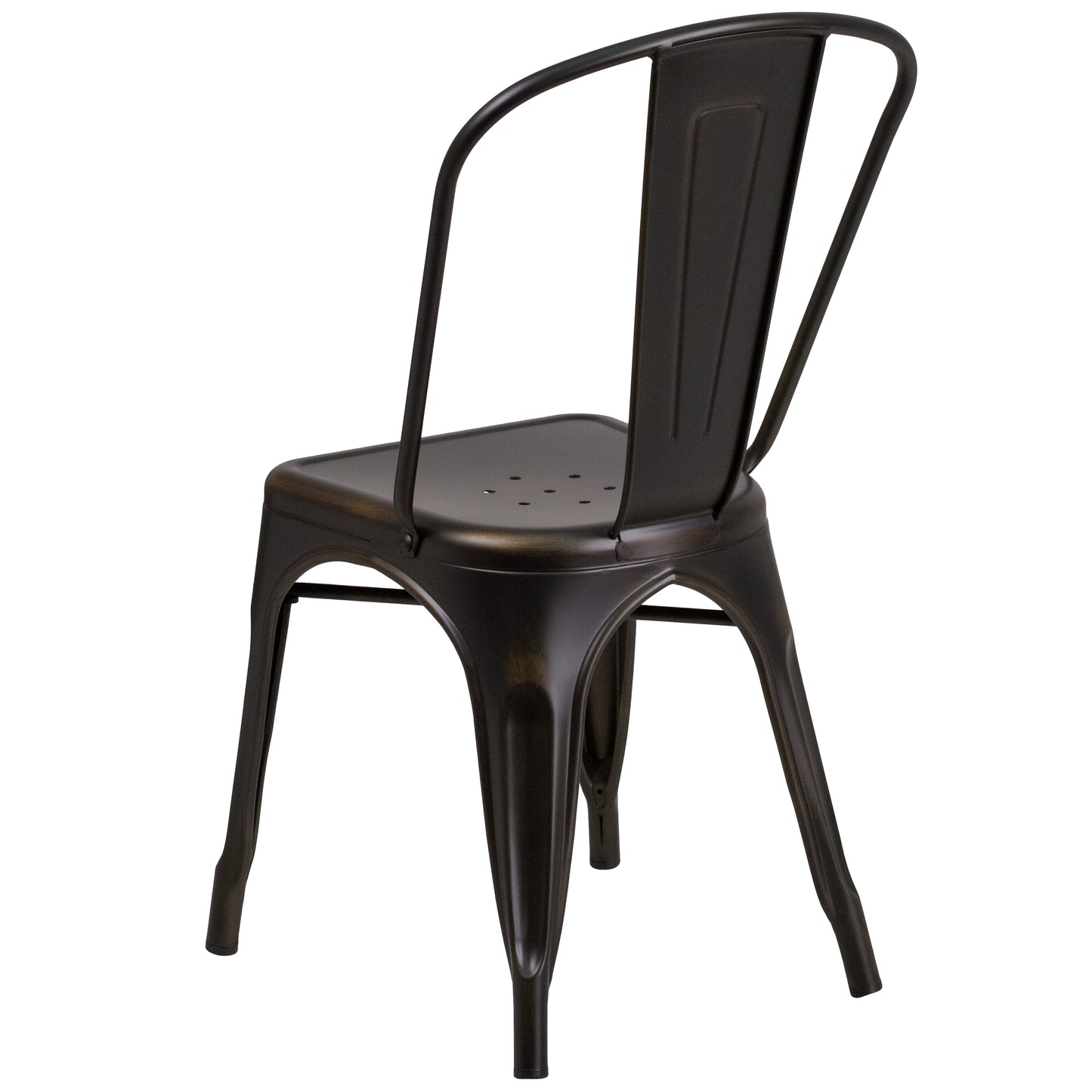 Tenley Commercial Grade Distressed Copper Metal Indoor-Outdoor Stackable Chair Copper