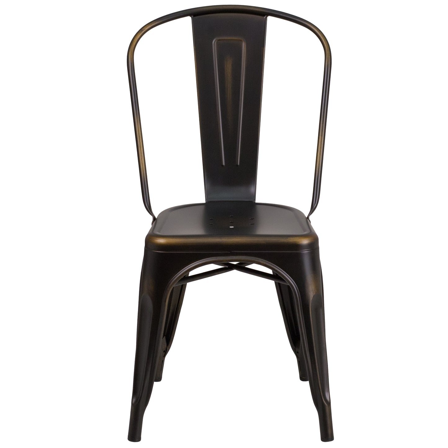 Tenley Commercial Grade Distressed Copper Metal Indoor-Outdoor Stackable Chair Copper
