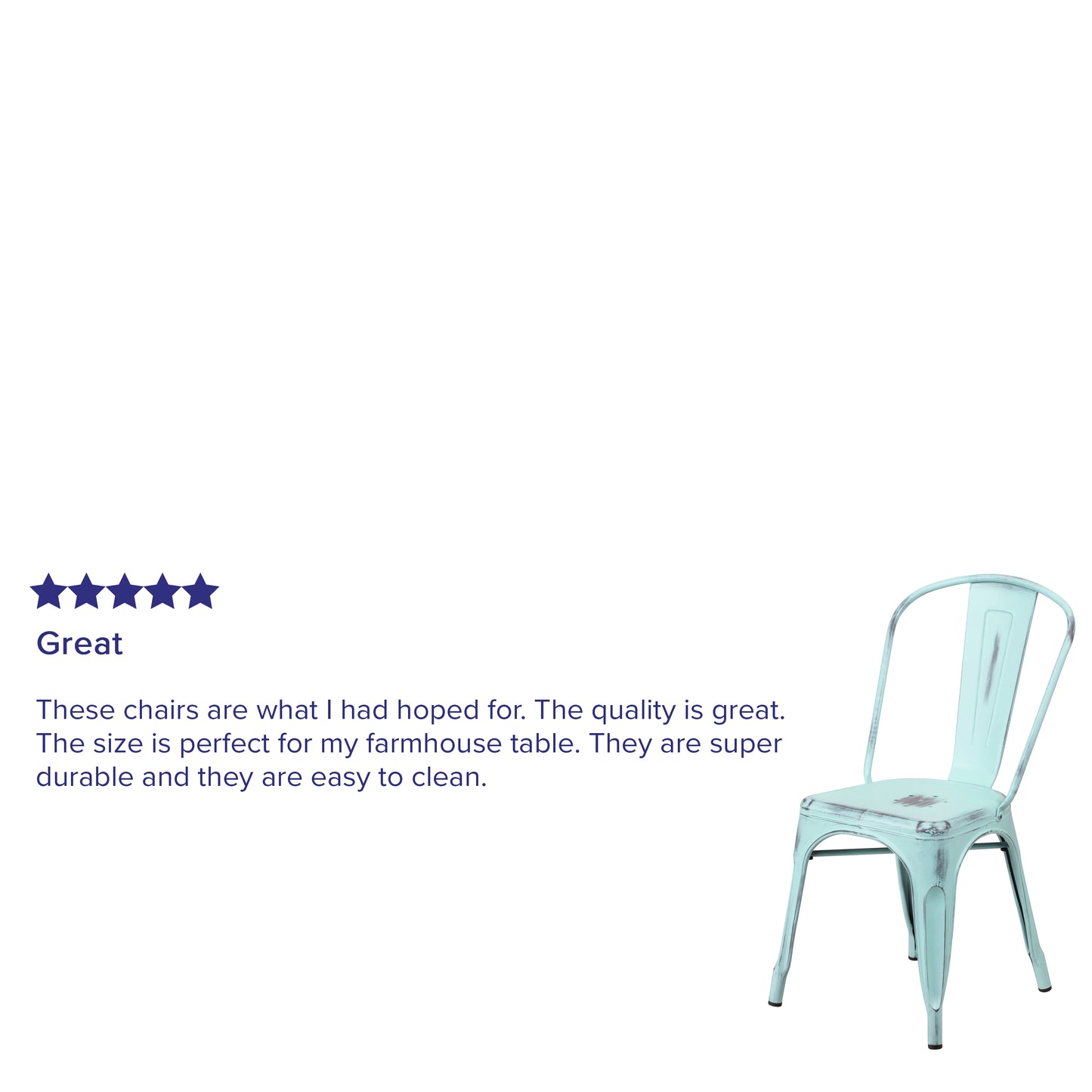 Tenley Commercial Grade Distressed Green-Blue Metal Indoor-Outdoor Stackable Chair Green-Blue