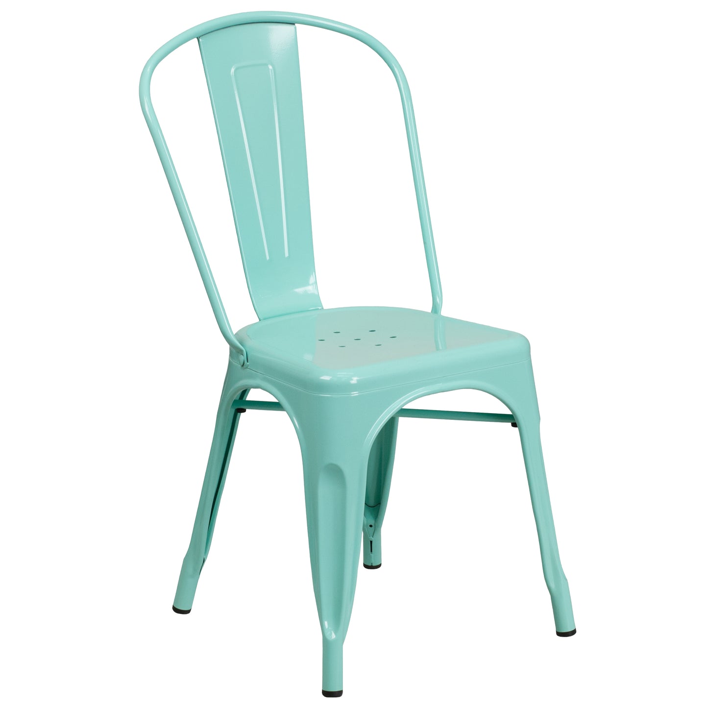 Tenley Commercial Grade Mint Green Metal Indoor-Outdoor Stackable Chair Mint Green
