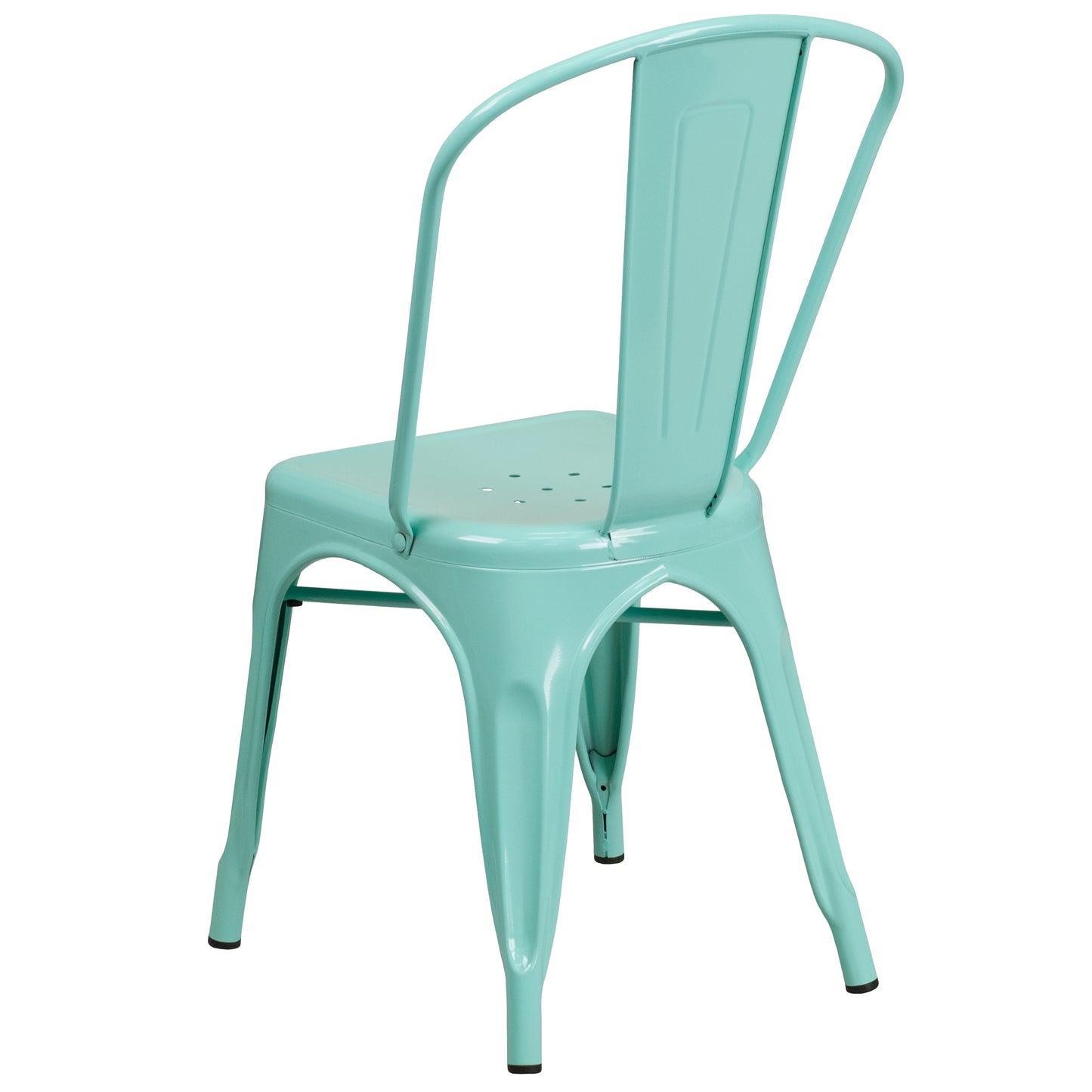 Tenley Commercial Grade Mint Green Metal Indoor-Outdoor Stackable Chair Mint Green