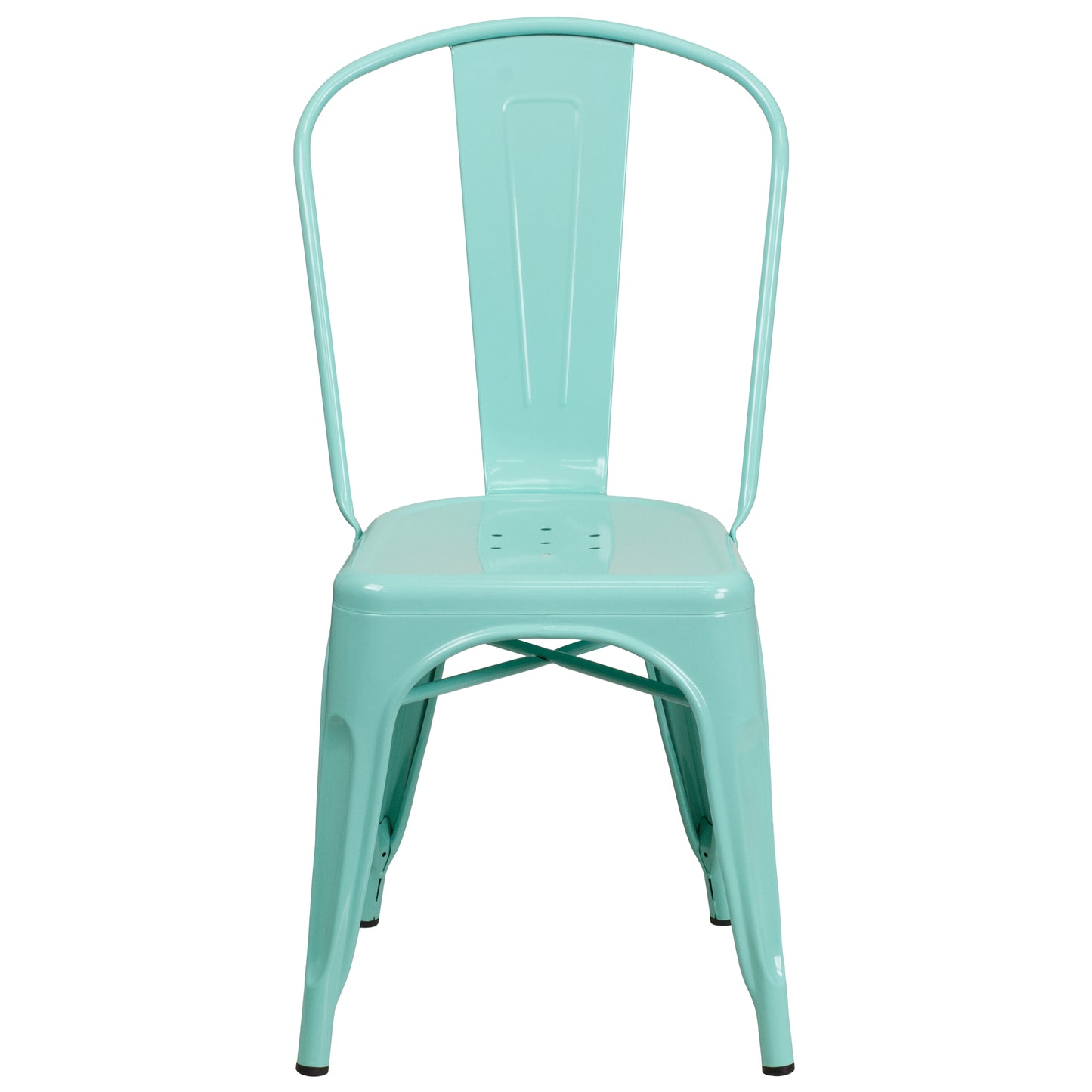 Tenley Commercial Grade Mint Green Metal Indoor-Outdoor Stackable Chair Mint Green