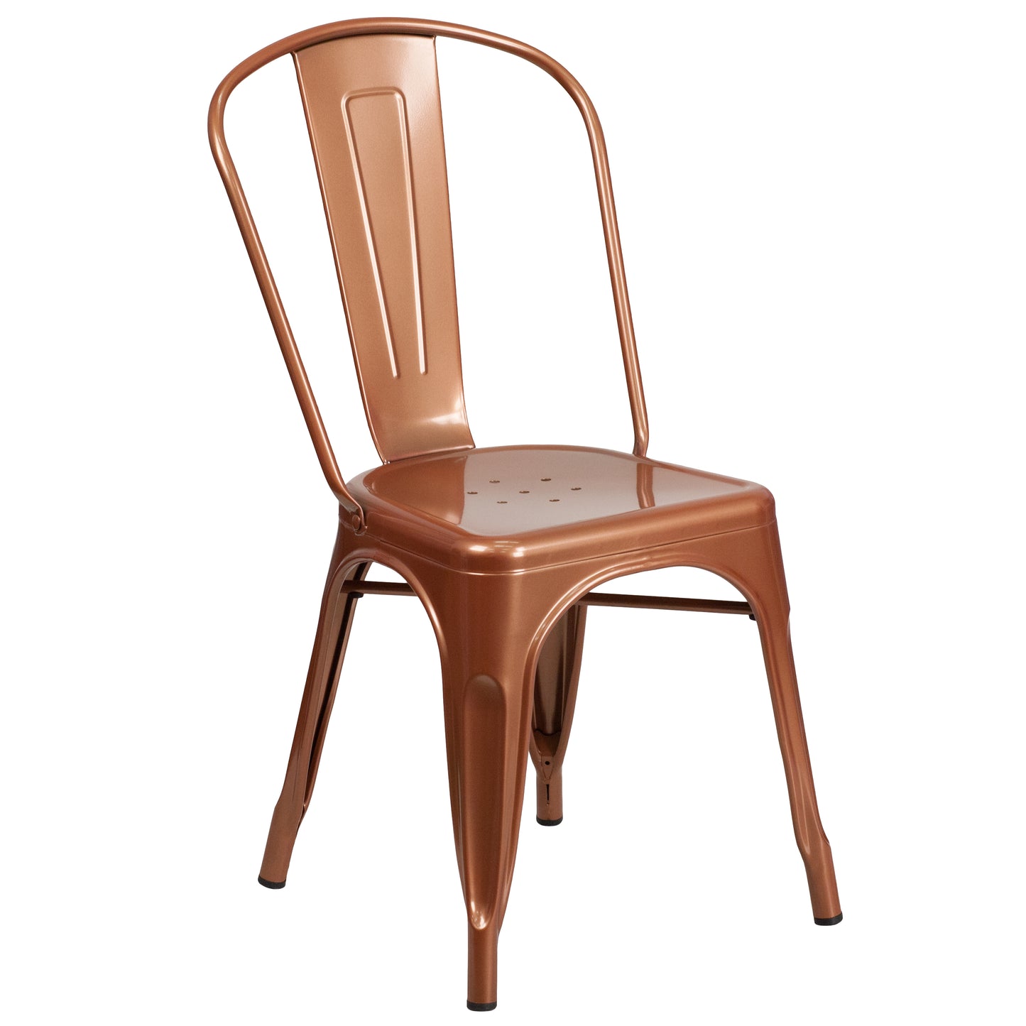 Tenley Commercial Grade Copper Metal Indoor-Outdoor Stackable Chair Copper