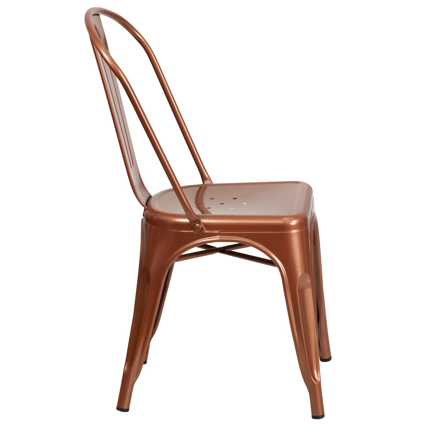Tenley Commercial Grade Copper Metal Indoor-Outdoor Stackable Chair Copper