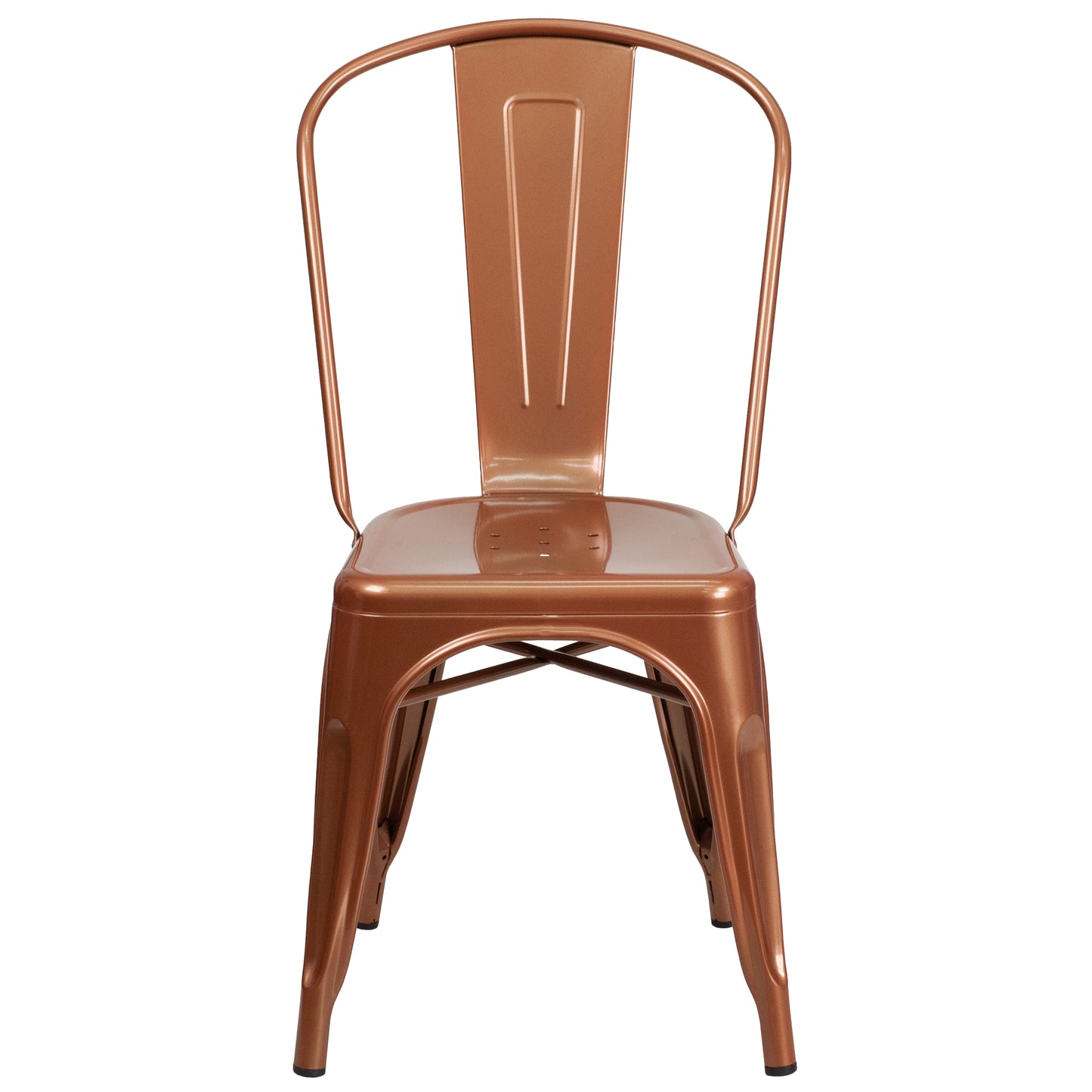 Tenley Commercial Grade Copper Metal Indoor-Outdoor Stackable Chair Copper