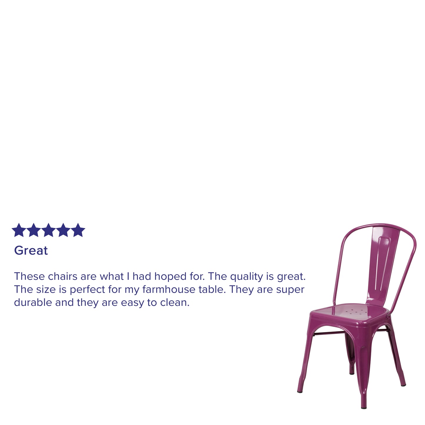 Tenley Commercial Grade Purple Metal Indoor-Outdoor Stackable Chair Purple