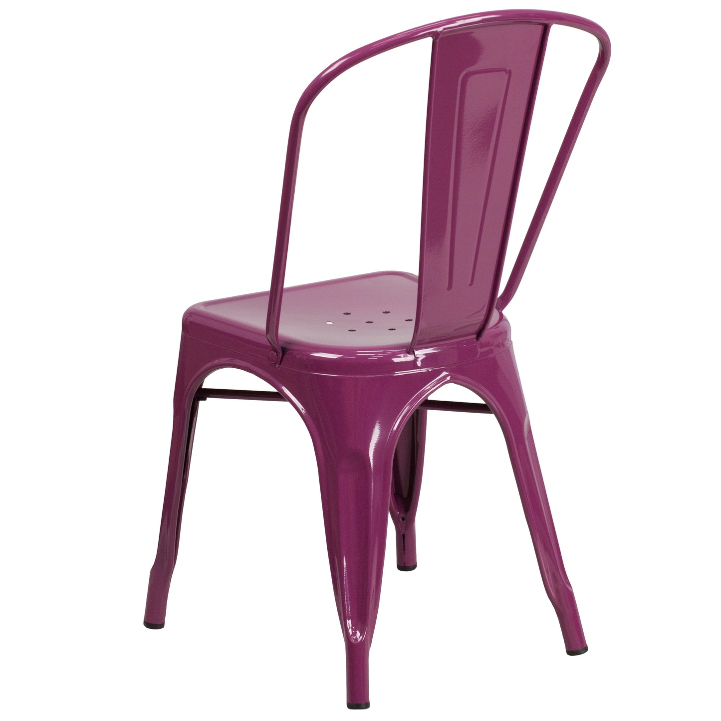 Tenley Commercial Grade Purple Metal Indoor-Outdoor Stackable Chair Purple