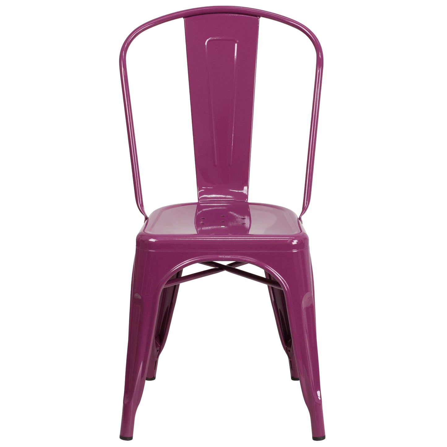 Tenley Commercial Grade Purple Metal Indoor-Outdoor Stackable Chair Purple