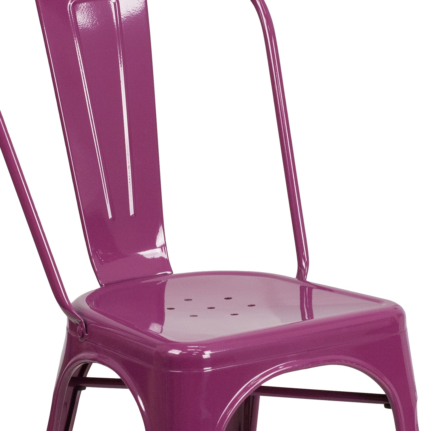 Tenley Commercial Grade Purple Metal Indoor-Outdoor Stackable Chair Purple