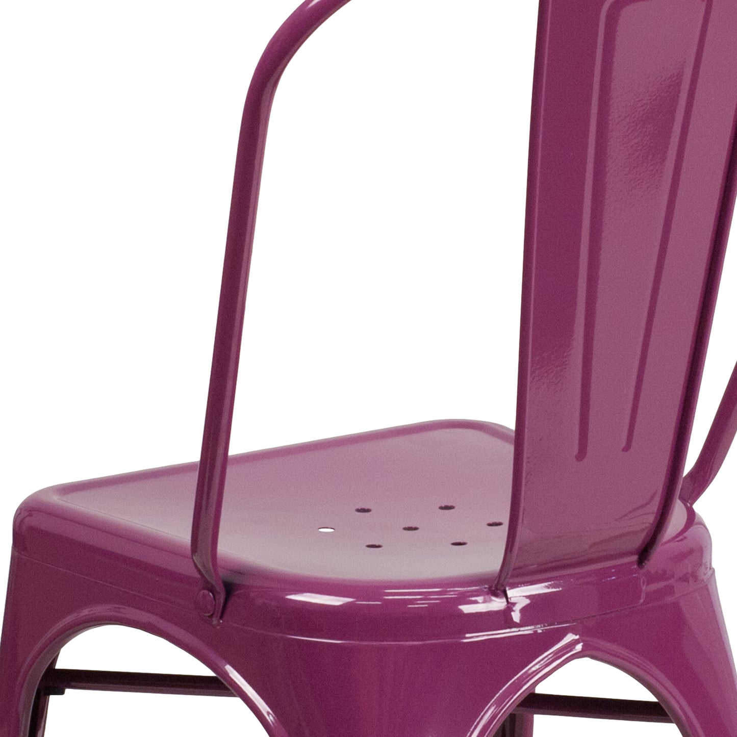 Tenley Commercial Grade Purple Metal Indoor-Outdoor Stackable Chair Purple