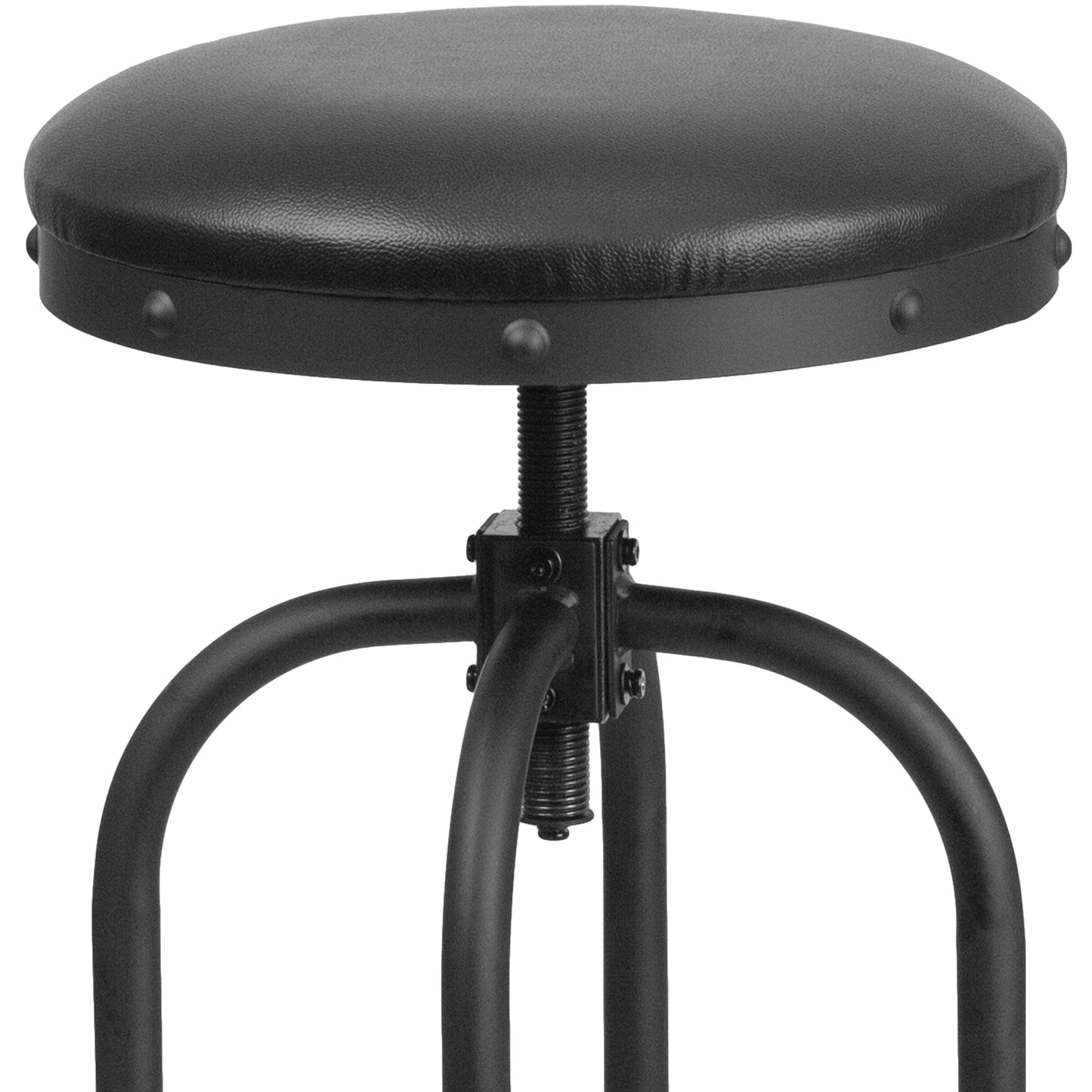 Carrington 30'' Barstool with Swivel Lift Black LeatherSoft Seat Black
