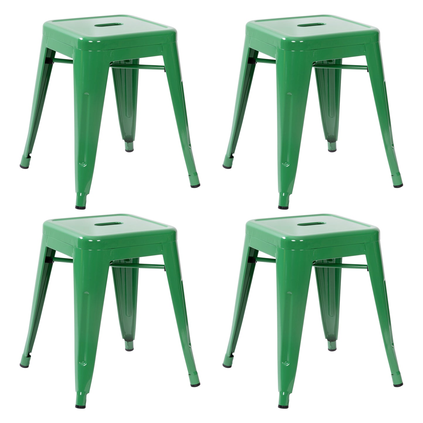 18" Table Height Stool, Stackable Backless Metal Indoor Dining Stool, Commercial Grade Restaurant Stool in Green - Set of 4 Green ET-BT3503-18-GN-GG