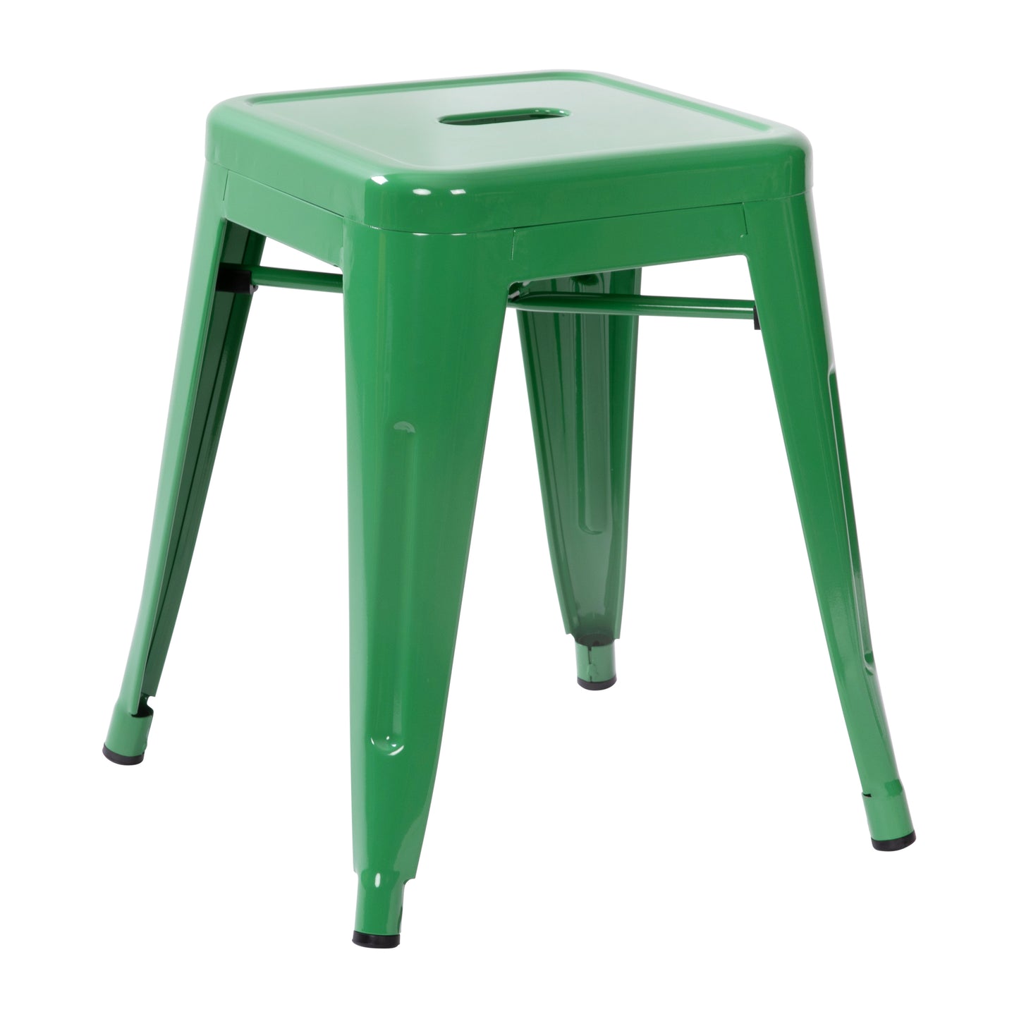 18" Table Height Stool, Stackable Backless Metal Indoor Dining Stool, Commercial Grade Restaurant Stool in Green - Set of 4 Green ET-BT3503-18-GN-GG