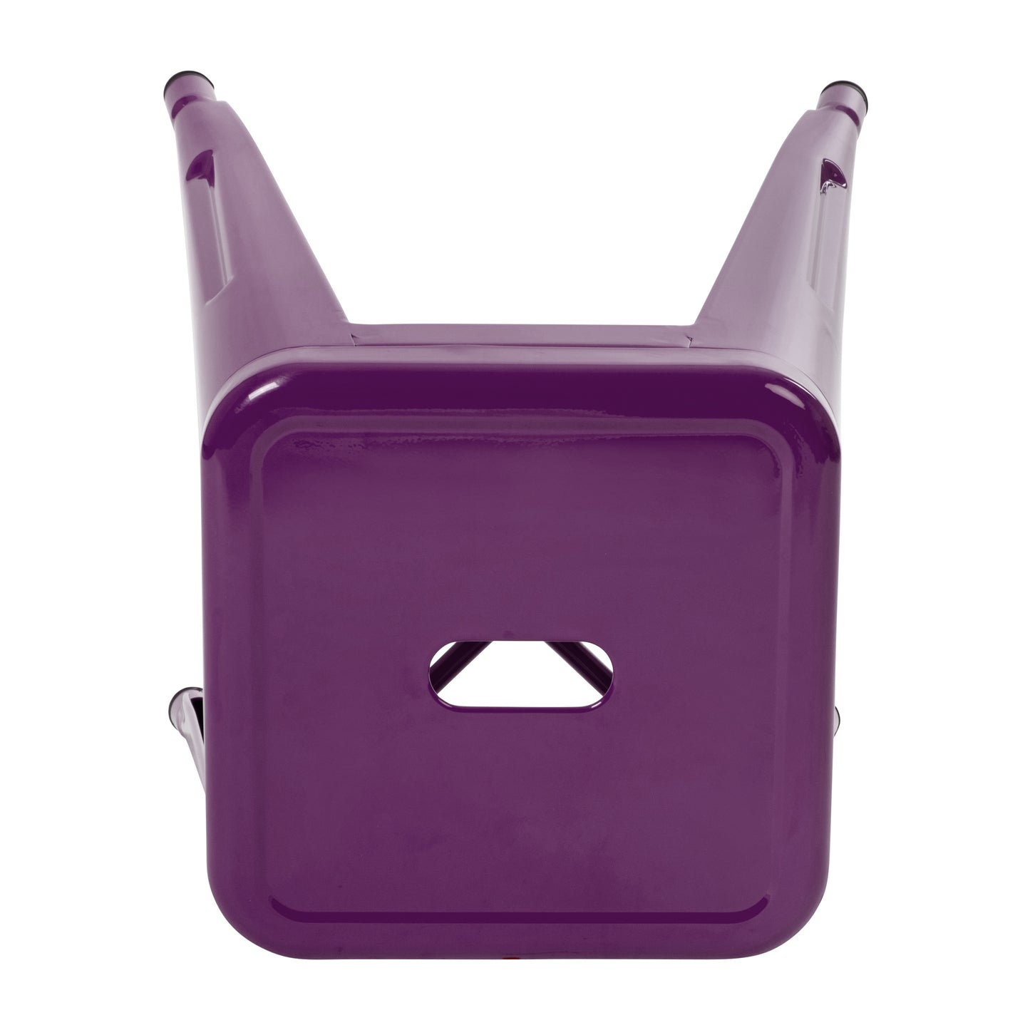 Kai 18" Table Height Stool, Stackable Backless Metal Indoor Dining Stool, Commercial Grade Restaurant Stool in Purple - Set of 4 Purple