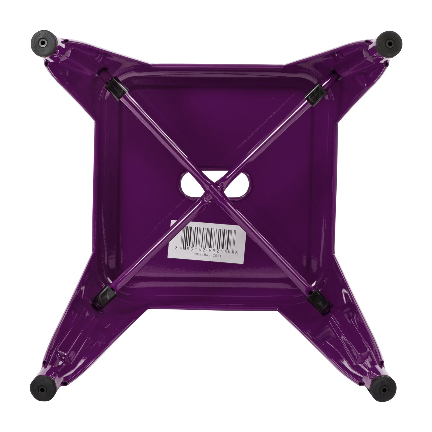 Kai 18" Table Height Stool, Stackable Backless Metal Indoor Dining Stool, Commercial Grade Restaurant Stool in Purple - Set of 4 Purple